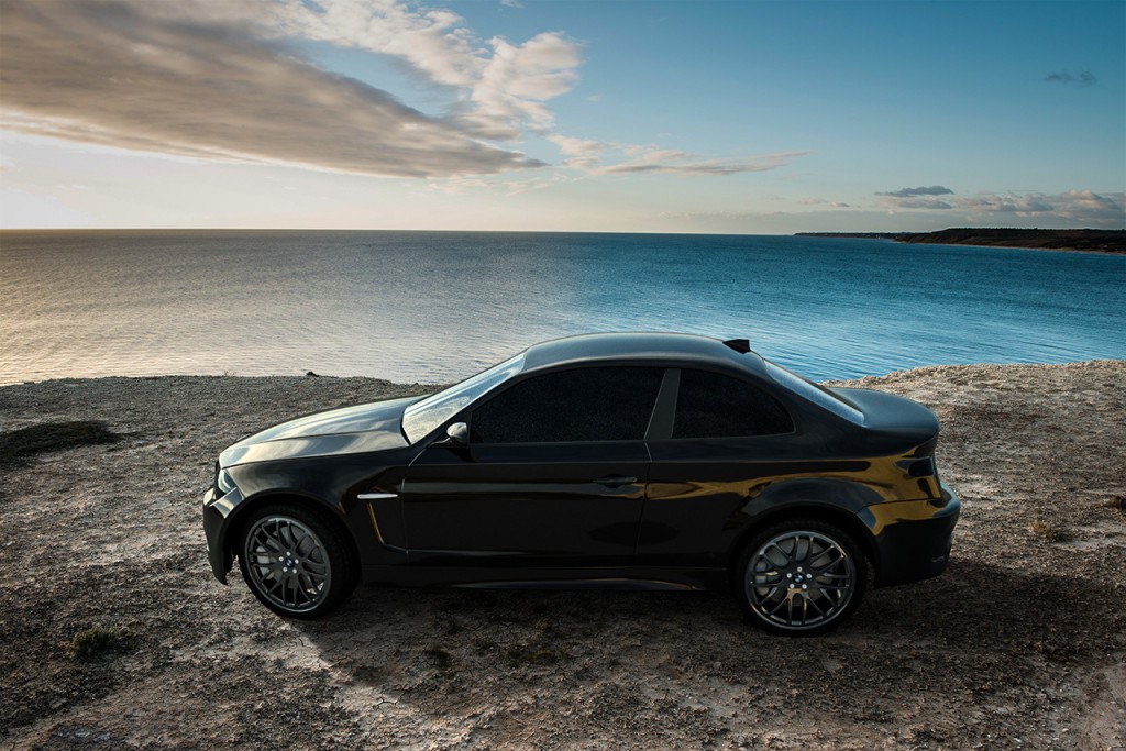 a bmw composited onto a backplate, lit by a hdri